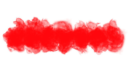 Red cloud like paint splash with fluffy texture on transparent background for abstract overlays, highlights, and digital design