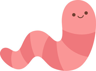 Cute Pink Worm Crawling