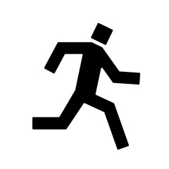 角張った人が走っている白黒のアイコン
