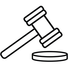 vector gavel icon. Judge gavel flat icon