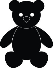 Teddy Bear Silhouette Vector Art Illustration