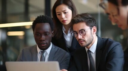 Team collaboration in a modern office business meeting digital workspace professional environment focused discussion