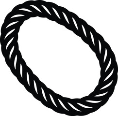 Thick Rope Silhouette Vector Art Illustration