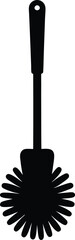 Toilet Brush Silhouette Vector Art Illustration