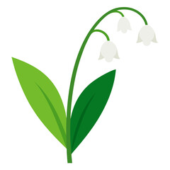 Lilly of the valley vector icon on white background.