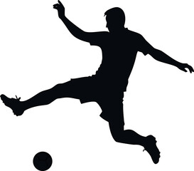 Football player icon silhouette vector, great for match posters, mobile apps, and logo design