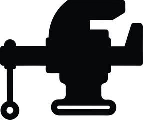 Vice Clamp Silhouette Vector Art Illustration