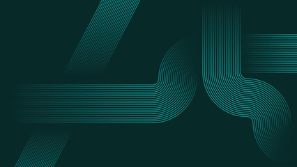 abstract green lines digital geometric elements modern shiny vector background dark green stripes curve luxury for business EPS 10