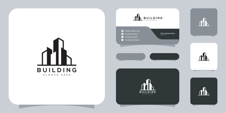 building logo vector design and business card - Powered by Adobe