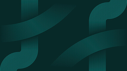 abstract green lines digital geometric elements modern shiny vector background dark green stripes curve luxury for business EPS 10