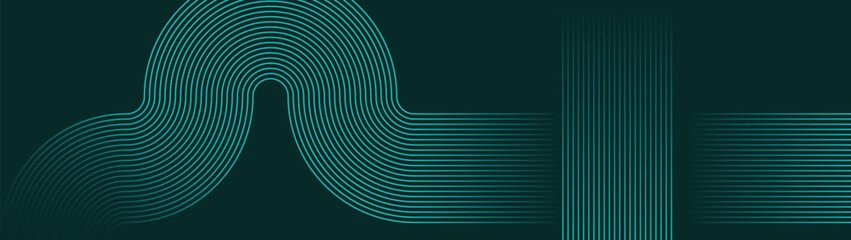 Web banner abstract green lines digital geometric elements modern shiny vector background dark green stripes curve luxury For business EPS 10
