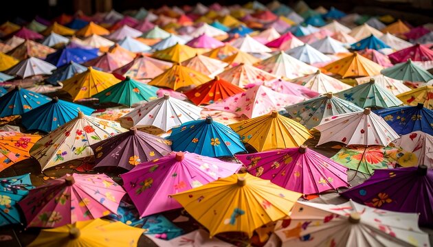 Colorful miniature umbrellas
