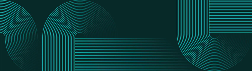 Web banner abstract green lines digital geometric elements modern shiny vector background dark green stripes curve luxury For business EPS 10