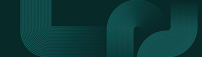 Web banner abstract green lines digital geometric elements modern shiny vector background dark green stripes curve luxury For business EPS 10