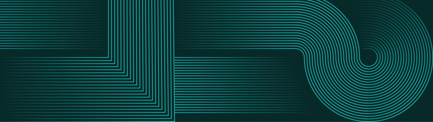 Web banner abstract green lines digital geometric elements modern shiny vector background dark green stripes curve luxury For business EPS 10