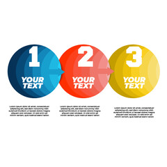 Three Step Infographic Design with Colorful Circular Number Layouts
