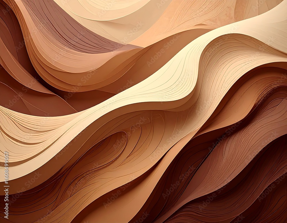 Poster stunning abstract background with flowing earth tone waves for modern design projects and presentati