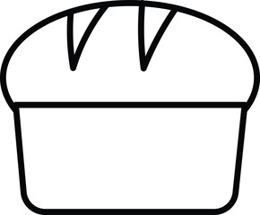 Bread bakery loaf food outline icon simple black white isolated vector illustration design fresh homemade baked wheat carbohydrate breakfast meal