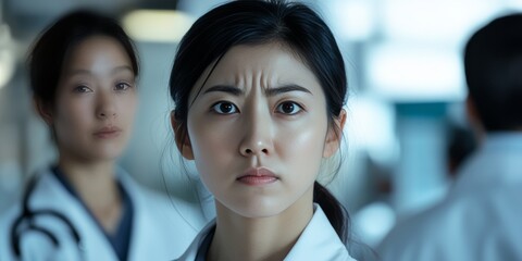 Doctors performing surgery with focused expressions.
