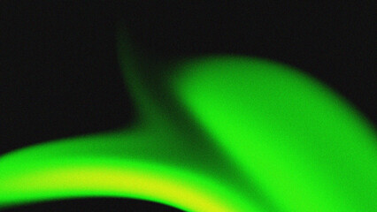 Abstract dark green gradient with rough texture. Orange neon light on gradient background.
