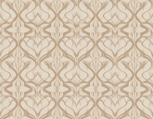 Fototapeta premium Elegant beige floral pattern with flowing lines for modern interiors and sophisticated design projects