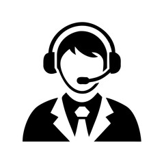 Illustration of a person wearing a headset and tie