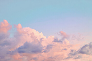 Soft Pink Clouds in Pastel Sky - AI Generated Background