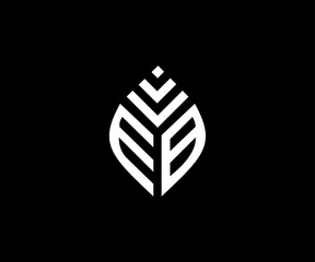 EB letter leaf shape clean logo