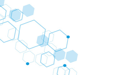 Abstract blue hexagon shape for frame illustration design