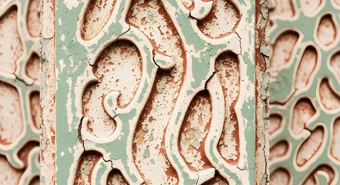 Severely peeling paint, multi-layered distressed wall, grunge texture, abstract background.
 - Powered by Adobe