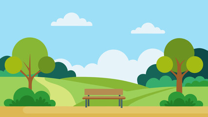 Fototapeta premium nature park landscape at daytime scene vector illustration