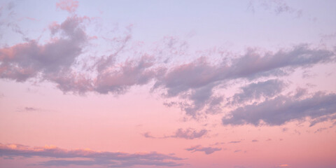 Pastel Sunset Sky with Purple Clouds - AI Generated Background