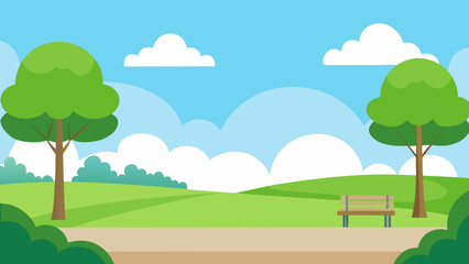nature park landscape at daytime scene vector illustration