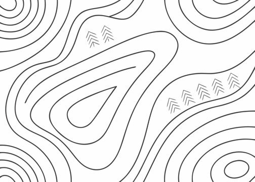 Abstract topographic contour lines pattern on white background