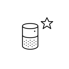 Trusted smart speaker. Premium virtual assistant. Pixel perfect, editable stroke vector icon