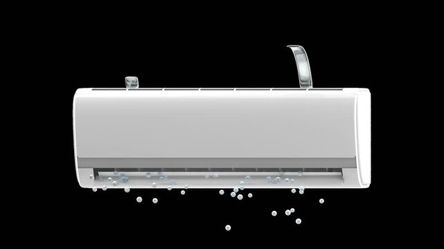 3D Animation of Air Conditioner Cool | Alpha Channel