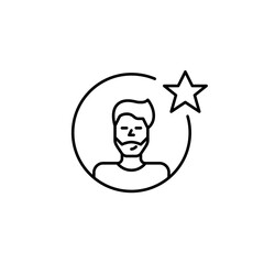 Premium user, favorite friend. VIP member. Pixel perfect, editable stroke vector icon