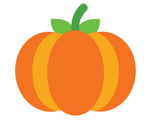 An orange pumpkin with a green stem isolated on white background Ai Generated