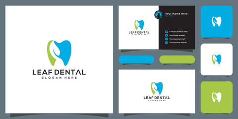 leaf dental logo vector design