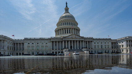 Washington DC skyline. Senate and House USA building. USA government seat in District of Columbia. The Capitol building. Congress in Washington, DC. The Capitol in Washington, DC landmark.