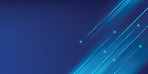 Abstract blue background with light diagonal lines. Motion light design. Technology futuristic striped lines with light effect on blue background.