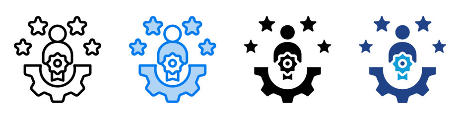 Expertise icon set multiple style collection