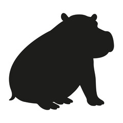 Hippopotamus silhouette side sitting view