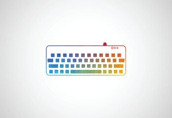 Low Poly with Computer low poly logo design, Vector illustration