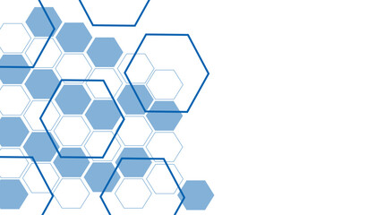 Abstract blue hexagon banner background