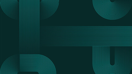 abstract green lines digital geometric elements modern shiny vector background dark green stripes curve luxury for business EPS 10