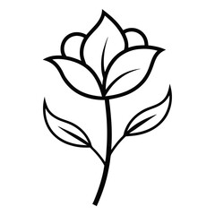 vector black silhouette of a plant