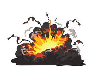 Boom Effect and Smoke Element, cloud bomb explosion illustration