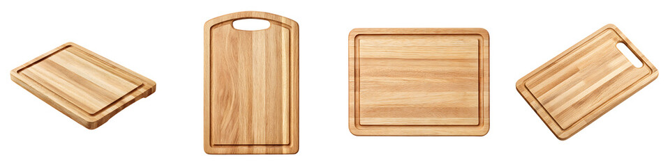Wooden Cutting Boards: Assortment of Shapes & Styles on White