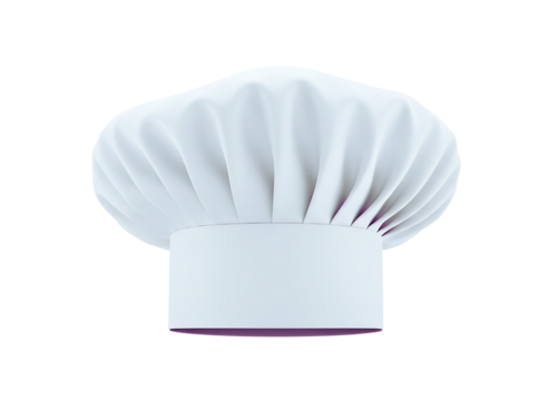 White chef hat isolated on transparent background